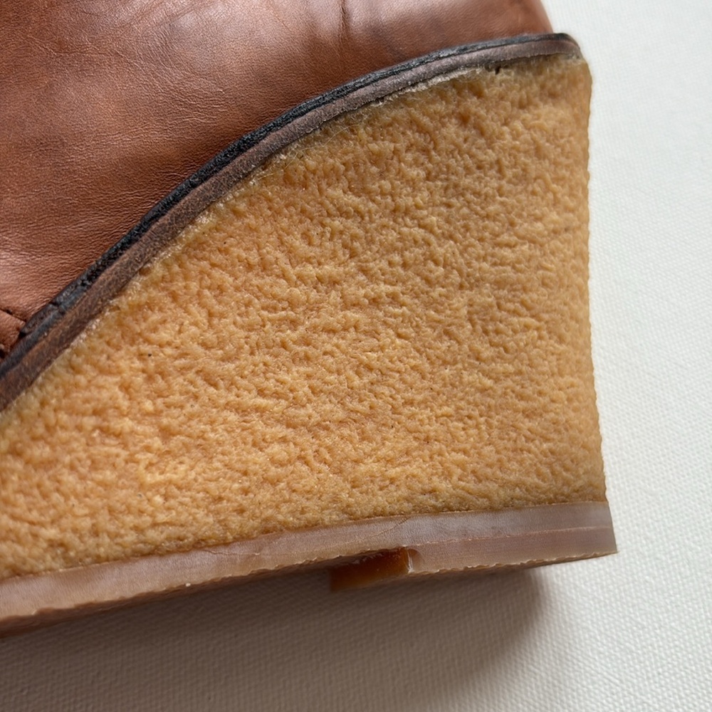 Marc By Marc Jacobs Cognac Leather Wedge Booties-NIB-Brown-Size 8.5-9 - Picture 12 of 14